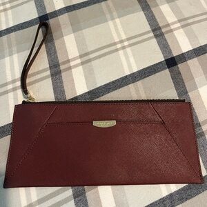 Henri Bendel Burgundy Wristlet Clutch